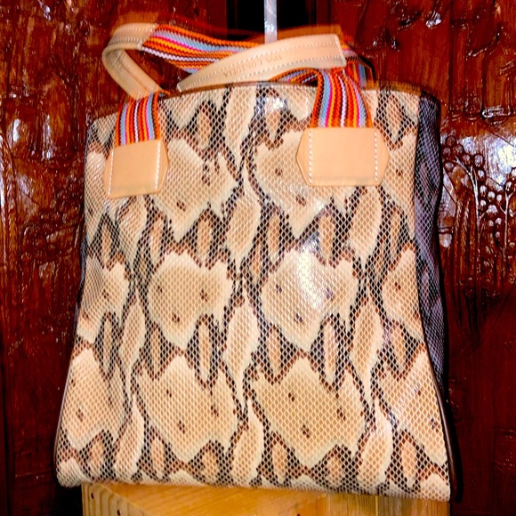 Consuela Leather trim snakeskin print tote bag - Picture 3 of 12